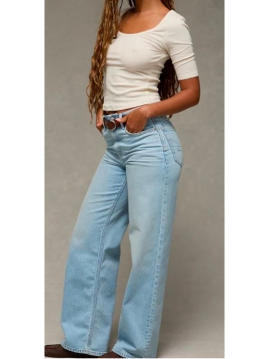 American Eagle Outfitters Denim - AE Strigid Curvy Super High-Waisted Baggy Straight Jean Size 12 X-Short
